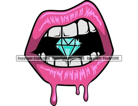 Sexy Lips Bite Diamond Teeth Sparkle Mouth Mask Woman Female Etsy
