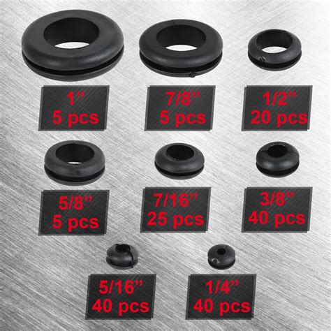 180pc 8 Sizes From 14 To 1in Sae Assorted Rubber Grommets For Wiring
