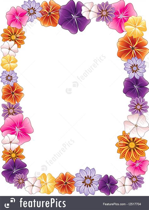 100% free, editable and modern word templates. Templates: Flower Border - Stock Illustration I2517704 at ...