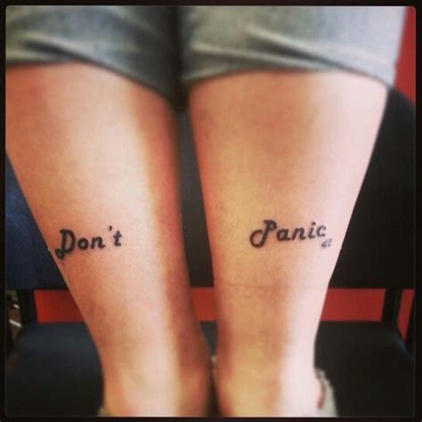 See more ideas about hitchhikers guide, hitchhikers guide to the galaxy, guide to the galaxy. Don't Panic tattoo from Hitchhiker's Guide to the Galaxy by Matt Forkenbrock | Hitchhikers guide ...