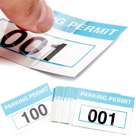 100 Pack Front Adhesive 1 100 Numbered Parking Permit Stickers For Car