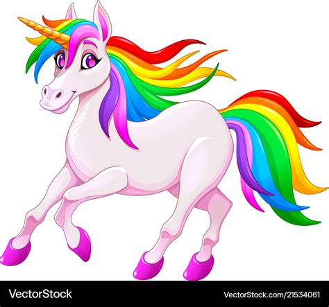 Cute Unicorn With Rainbow Hair Vector Cartoon Illustration My Xxx Hot