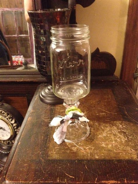 Country Wine Glass Take A Candle Holder E Glue And Glue To A Jar