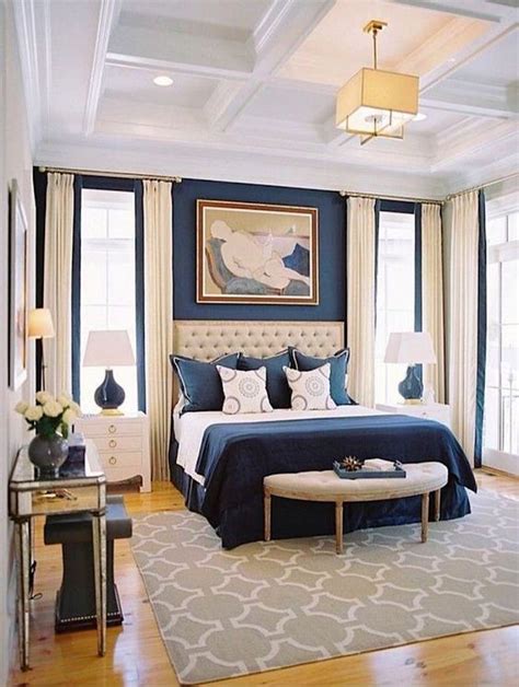 Gorgeous Blue And Cream Color Master Bedroom Small Master Bedroom