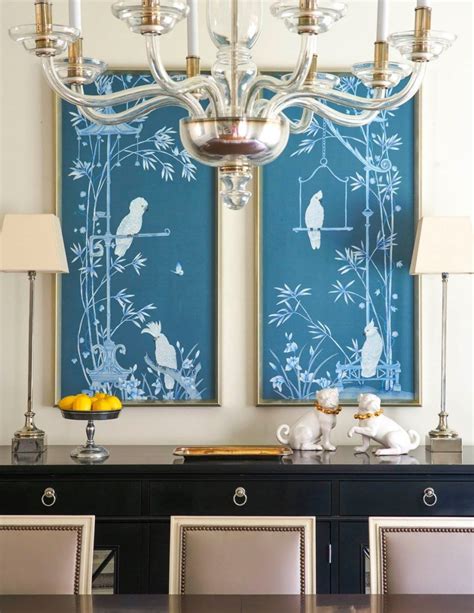 30 Awesome Picture Of Chinoiserie Dining Room Blue White Wallpaper