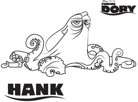 Free printable hank the octopus coloring page in vector format, easy to print from any device and automatically fit any paper size. Disney's Finding Dory Hank Coloring Page | Finding nemo ...