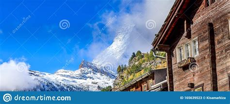 Matterhorn And Zermatt Alpine Village Switzerland Stock Image Image