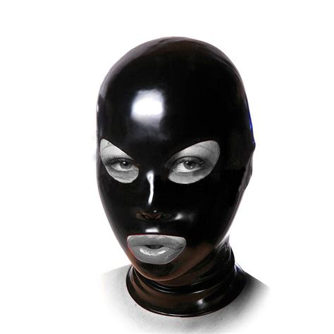 Latex Bondage Hooded Gag Augenbinde Leckauge Mund Nase Kopfbedeckung