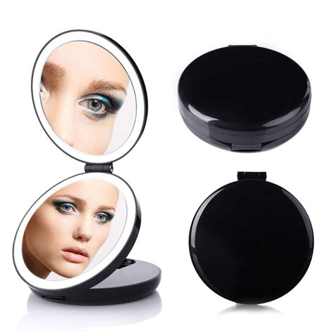 Led Lighted Travel Makeup Vanity Magnifying Mirror Usb Powered 1x7x Magnification