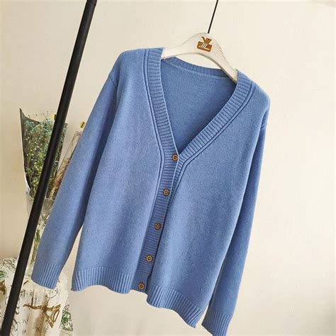 Women Outerwear Sweaters Autumn Winter Korean Fashion Slim V Neck Knit