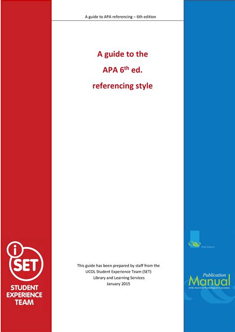 A Guide To The Apa 6th Edition Referencing Style A Guide To The Apa