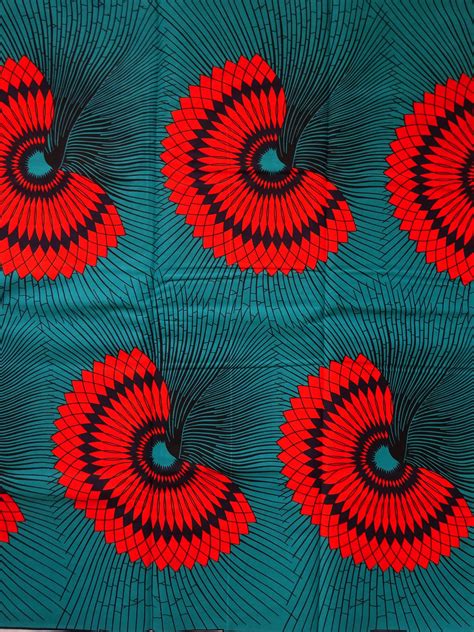 African Fabric By The Yard Ankara Fabric Orange Turquoise Etsy