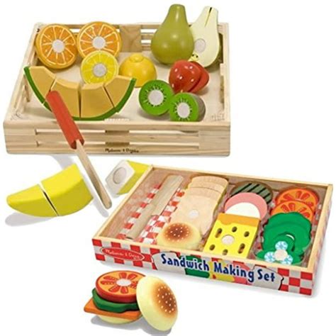 Melissa And Doug Sandwich Making Set With Fruit Cutting Set Wooden
