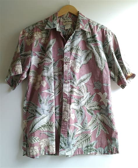 Hawaiian Shirt Cooke Street Honolulu Men S Mauve Short Etsy Vintage