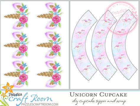 Unicorn Cupcake Wrapper And Topper Easy Diy With Instant Download
