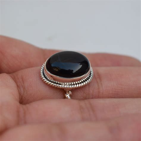 Natural Black Onyx Ring Handmade Silver Ring 925 Sterling Etsy