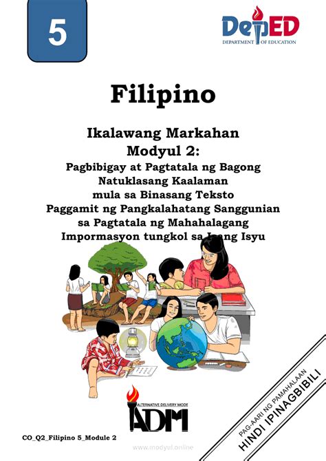 Filipino Ikalawang Markahan Modyul Pagbibigay At Pagtatala Ng
