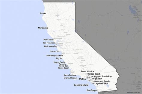 Map Of The California Coast 1100 Glorious Miles