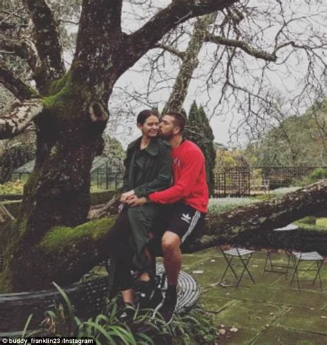 Buddy Franklin Straddles And Kisses Wife Jesinta On Tree Daily Mail