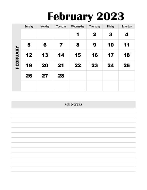 Blank February 2023 Calendar Printable Pdf Mobila Bucatarie 2023