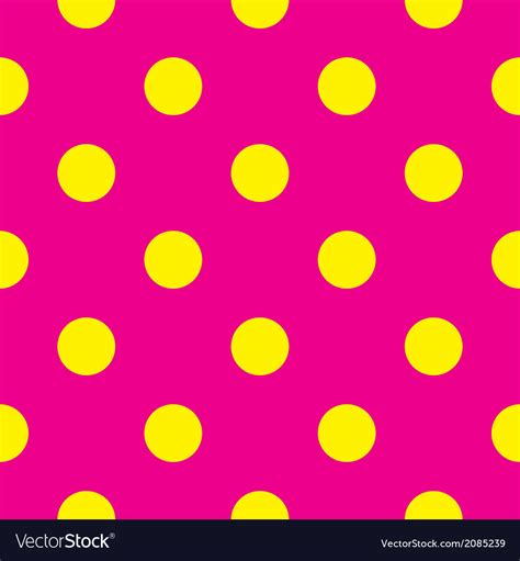 Tile Yellow Polka Dots On Pink Background Vector Image