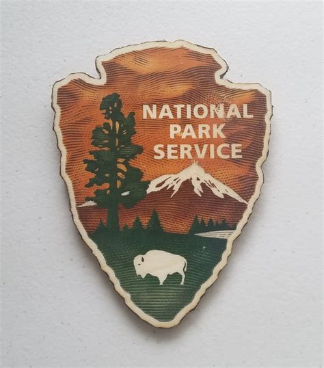 National Park Service Arrowhead On Wood 6 Inches Etsy