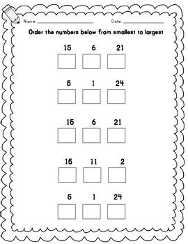 ordering numbers year 1kindergarten maths by miss gs