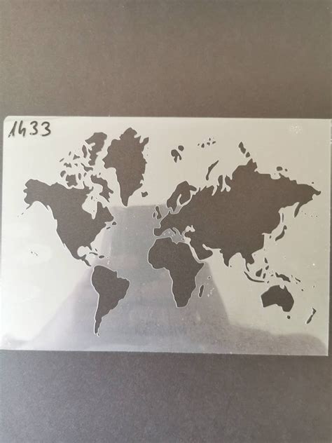 World Map Stencil Wall Decor Home Decor Furniture Painting Etsy