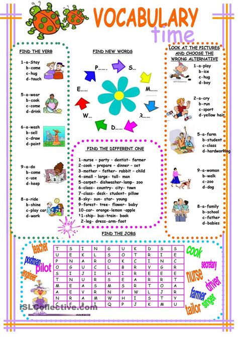 Vocabulary Worksheets For Esl Students