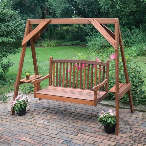 Swing For Backyard With Side Tables Garden Swing Seat Porch Swing