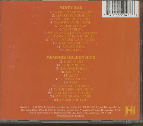 Ace Cannon Cd The Misty Sax Of Ace Cannon Memphis Golden Hits Cd