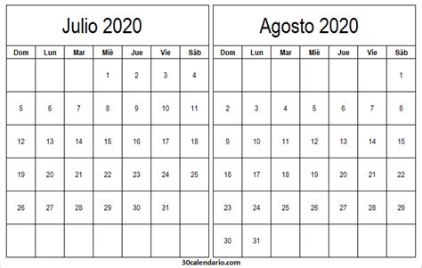 Calendario 2020 Editable Word Cios
