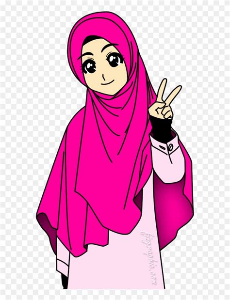 62 Model Gambar Kartun Animasi Muslimah Sketsa