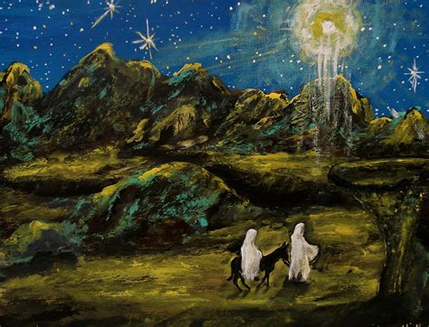 11 X 14 Canvas Painting Of Mary And Josephs Journey To Bethlehem