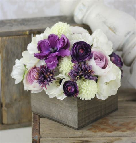 Items Similar To Wedding Centerpiece Arrangement Silk Flowers Rustic