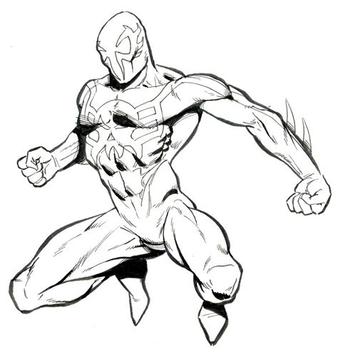 Spiderman 2099 Comic Book Art Style Comic Book Drawing Marvel Art