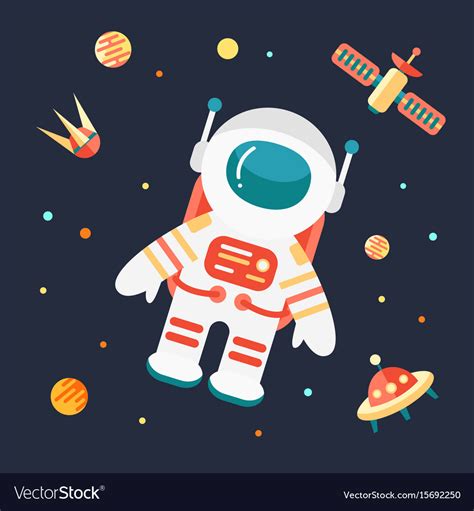 Astronaut In Outer Space Royalty Free Vector Image