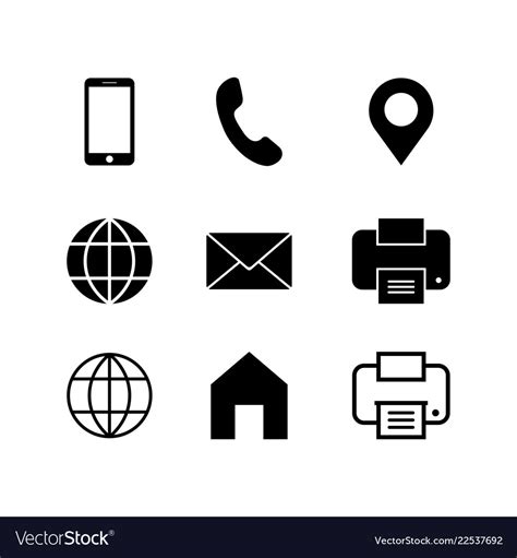 Business Card Contact Icons Vector Free Download Blog Eryna