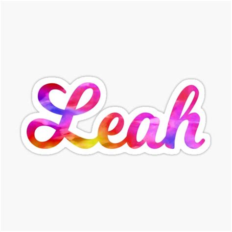 Leah Girls Name Pretty Multi Color Design Sticker By Comickitsch