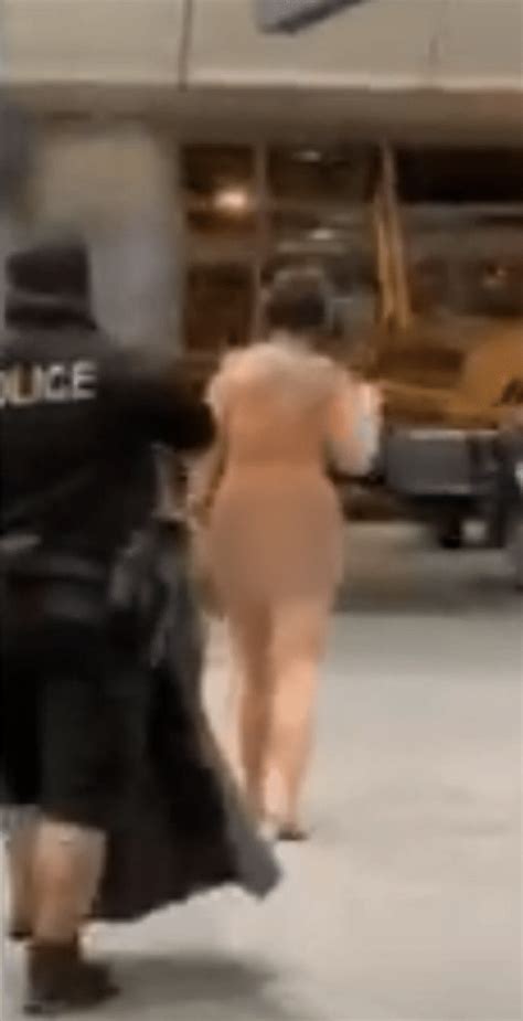 Naked Woman At Denver International Walked Concourse Speaking To Passengers Transport Security