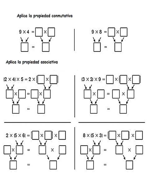 Propiedades Conmutativa Y Asociativa De La Multiplicación Worksheet