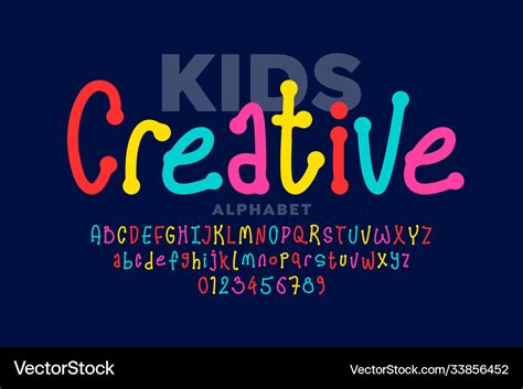 Hand Drawn Style Kids Font Royalty Free Vector Image