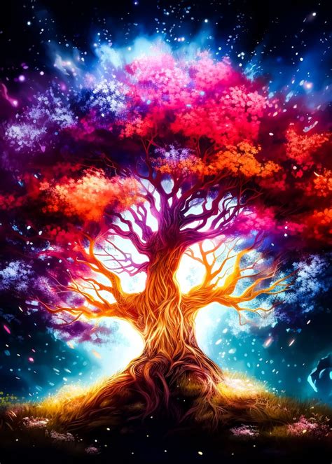 Cosmic Tree Of Life Poster By Agnes Amory Displate