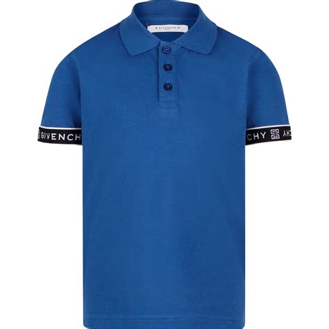 Givenchy Logo Polo Shirt In Blue Bambinifashioncom