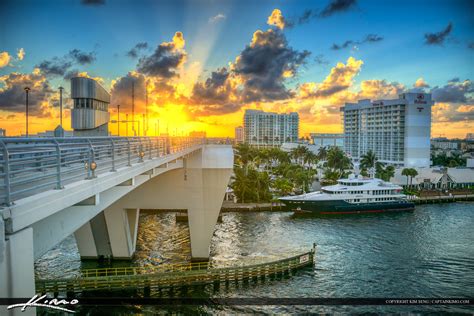 Fort Lauderdale Florida Sunset At 17 Street Bridge Hdr Photography By