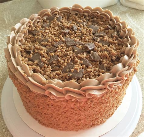 Skor Cake A Chocolate Cake Packed With Skor Bits Topped With Chocolate Frosting Rolled In