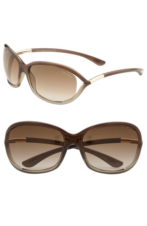 tom ford jennifer 61mm oval frame sunglasses in brown brown bronze lyst