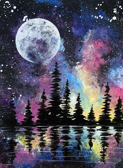 Paint Nite Galaxy Moon Silhouette In Eugene Or