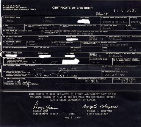 Real Birth Certificates My Real Birth Certificate Hawaii In The 1960 S