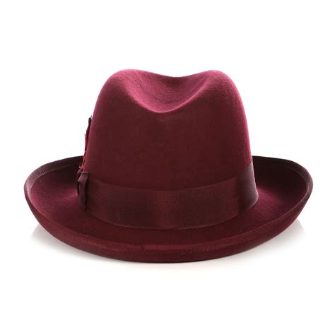 Ferrecci Premium Classic Burgundy Wool Godfather Hat Fhyinc
